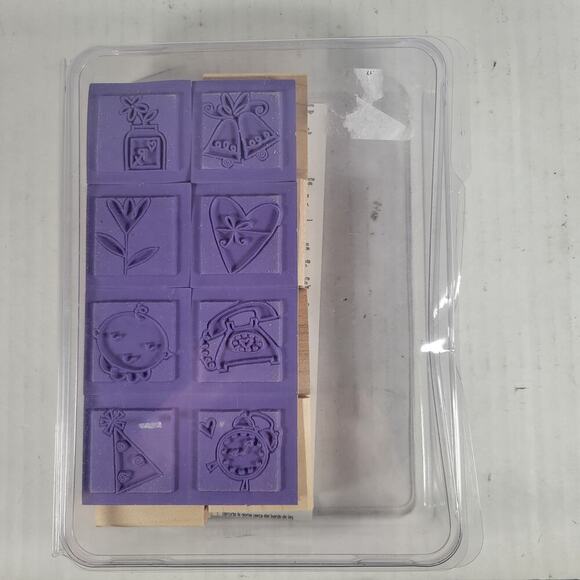 Stampin' Up Occasionally 8 Wooden Stamps New Unmounted Floral Wedding Party - Picture 1 of 3